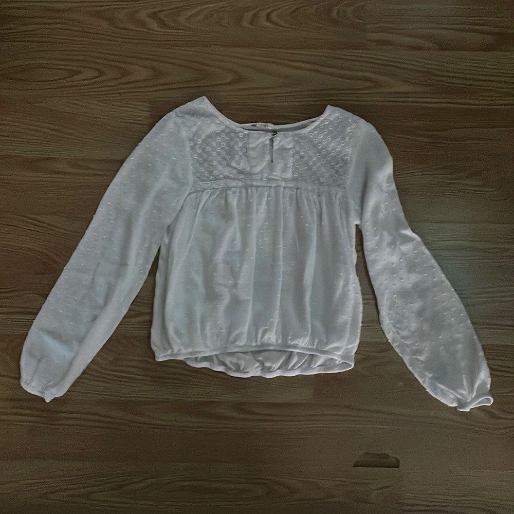 White long sleeve girls blouse